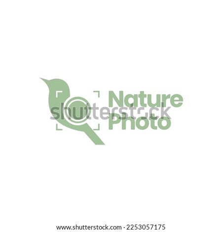 photographer wild nature bird shutter camera photo modern logo design vector icon illustration template