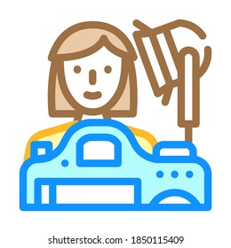 photographer woman job color icon vector. photographer woman job sign. isolated symbol illustration