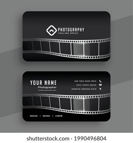 Photographers Business Card With Film Reel Design