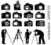 photographers and cameras vector