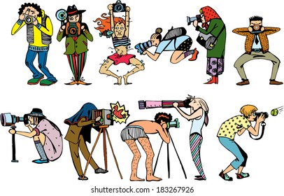Photographers Collection (EPS 10 vector characters isolated on white)