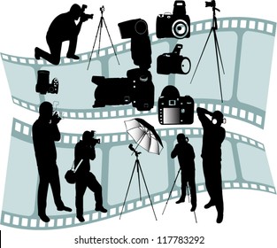 photographers silhouettes - vector