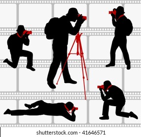 photographers silhouettes - vector