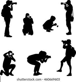 photographers silhouettes - vector