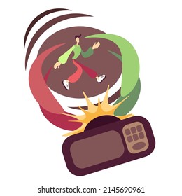 Photographers taking photos using professional equipment, men and women with cameras taking pictures. Creative profession or profession. Color illustration flat style.
