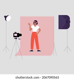 Photographers working in their studio