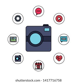 photographic camera with application menu