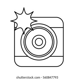 photographic camera with flash icon vector illustration design