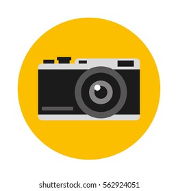 photographic camera with flash icon vector illustration design