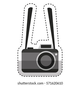 photographic camera with flash icon vector illustration design