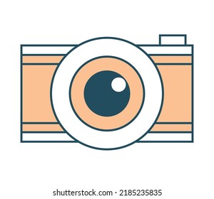 icono de cámara fotográfica aislado, garabato