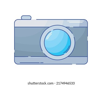 photographic camera icon isolated flat