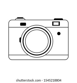 photographic camera icon over white background, vector illustration