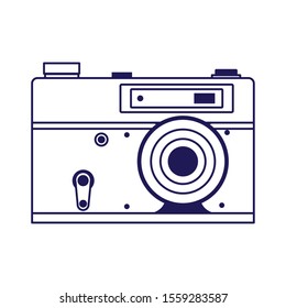 photographic camera icon over white background, vector illustration