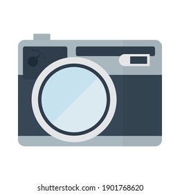 photographic camera icon over white background, colorful design, vector illustration