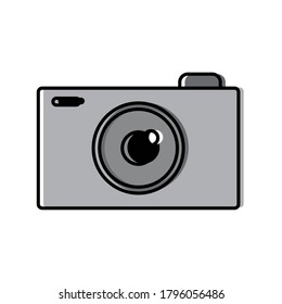 Photographic camera icon. Technology modern equipment - Vector