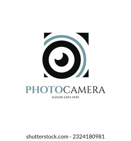 Diseño de la ilustración de la plantilla del logotipo del vector de cámara fotográfica Ilustración