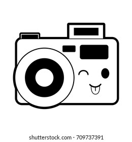 photographic camera kawaii style icon image 