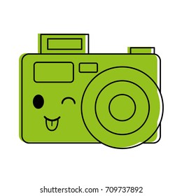 photographic camera kawaii style icon image 