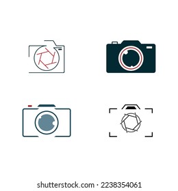 Photographic camera logo, camera lens, and digital. Logo for studio, photography and other business.