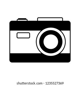 photographic camera on white background