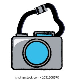 photographic camera with strap