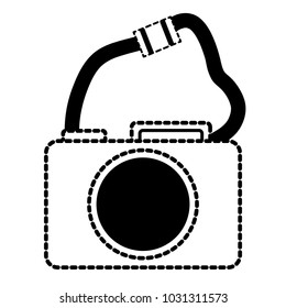 photographic camera with strap