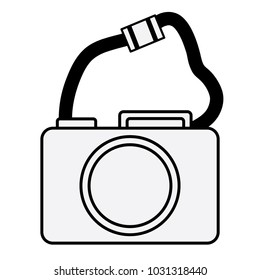 photographic camera with strap