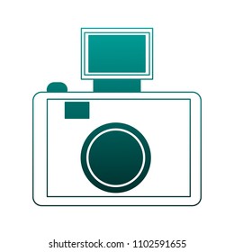 Photographic camera symbol in blue lines