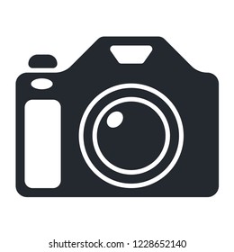 Photographic camera symbol icon, vector graphics