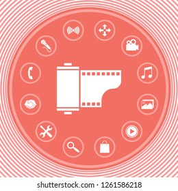 Photographic film cassette icon. Graphic elements for your design