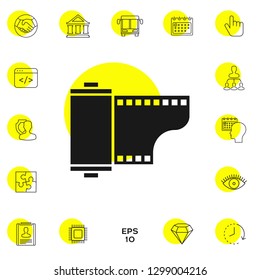Photographic film cassette icon. Graphic elements for your design