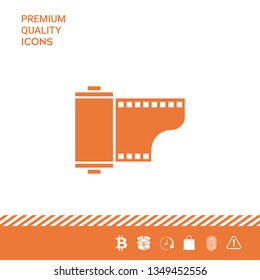 Photographic film cassette icon. Graphic elements for your design