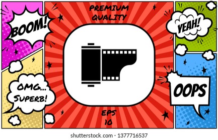 Photographic film cassette icon. Graphic elements for your design
