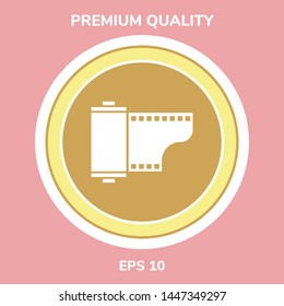Photographic film cassette icon. Graphic elements for your design