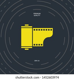 Photographic film cassette icon. Graphic elements for your design