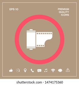 Photographic film cassette icon. Graphic elements for your design