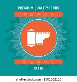 Photographic film cassette icon. Graphic elements for your design