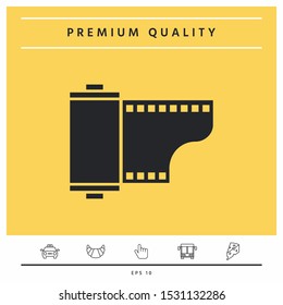 Photographic film cassette icon. Graphic elements for your design