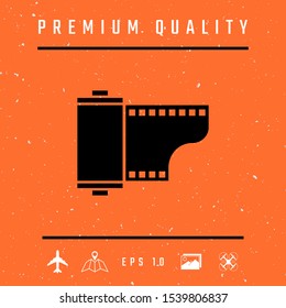 Photographic film cassette icon. Graphic elements for your design