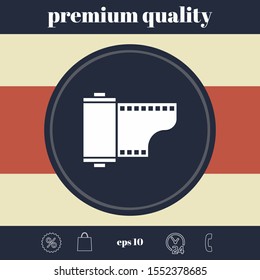 Photographic film cassette icon. Graphic elements for your design