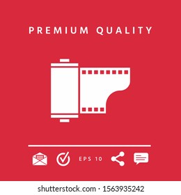 Photographic film cassette icon. Graphic elements for your design