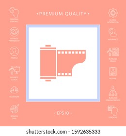 Photographic film cassette icon. Graphic elements for your design
