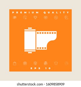Photographic film cassette icon. Graphic elements for your design