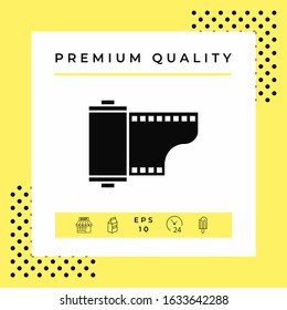 Photographic film cassette icon. Graphic elements for your design