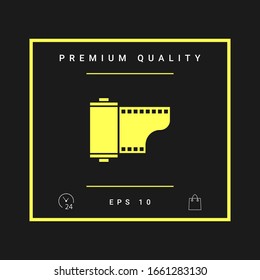 Photographic film cassette icon. Graphic elements for your design
