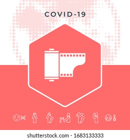 Photographic film cassette icon. Graphic elements for your design