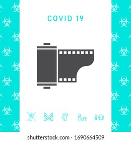 Photographic film cassette icon. Graphic elements for your design
