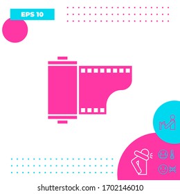 Photographic film cassette icon. Graphic elements for your design