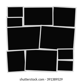 Photographic frames composition set on white